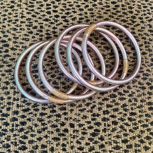 Set of 6 Champagne BuDhaGirl Bangles Size Medium.